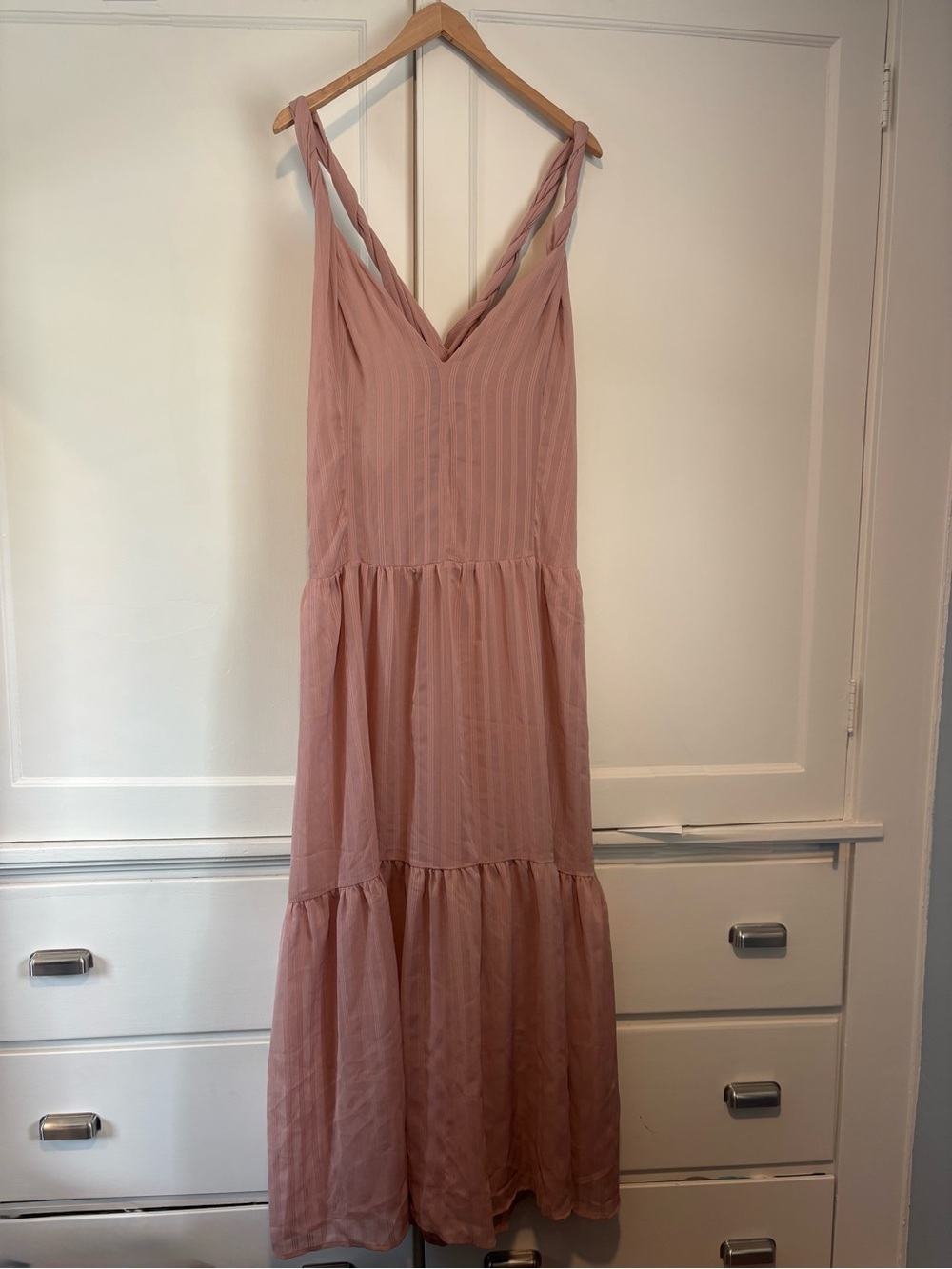 ASTR Textured Dusty Rose Maxi Dress